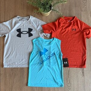 ((3 PIECE)) NWT UNDER ARMOUR BOYS SHIRT BUNDLE SIZE SMALL/6